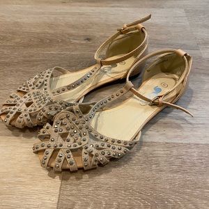 SOLD Nude sandals with metal stud detailing